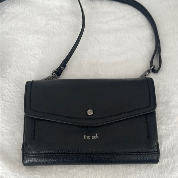 The Sak Black Textured Crossbody Bag with Flap Closure - Picture 1 of 3